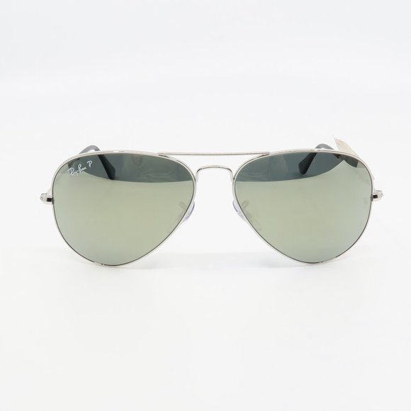 RB 3025 003/59 Ray-Ban New Silver Polarized Aviator Sunglasses 58mm with case - Picture 2 of 6